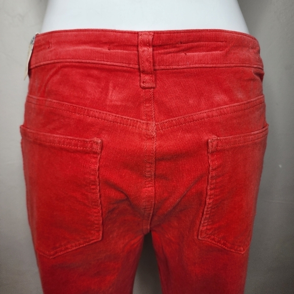 NWT Pilcro Anthropologie High Rise Skinny Red Corduroy Pants Size 31‎ - Picture 5 of 14